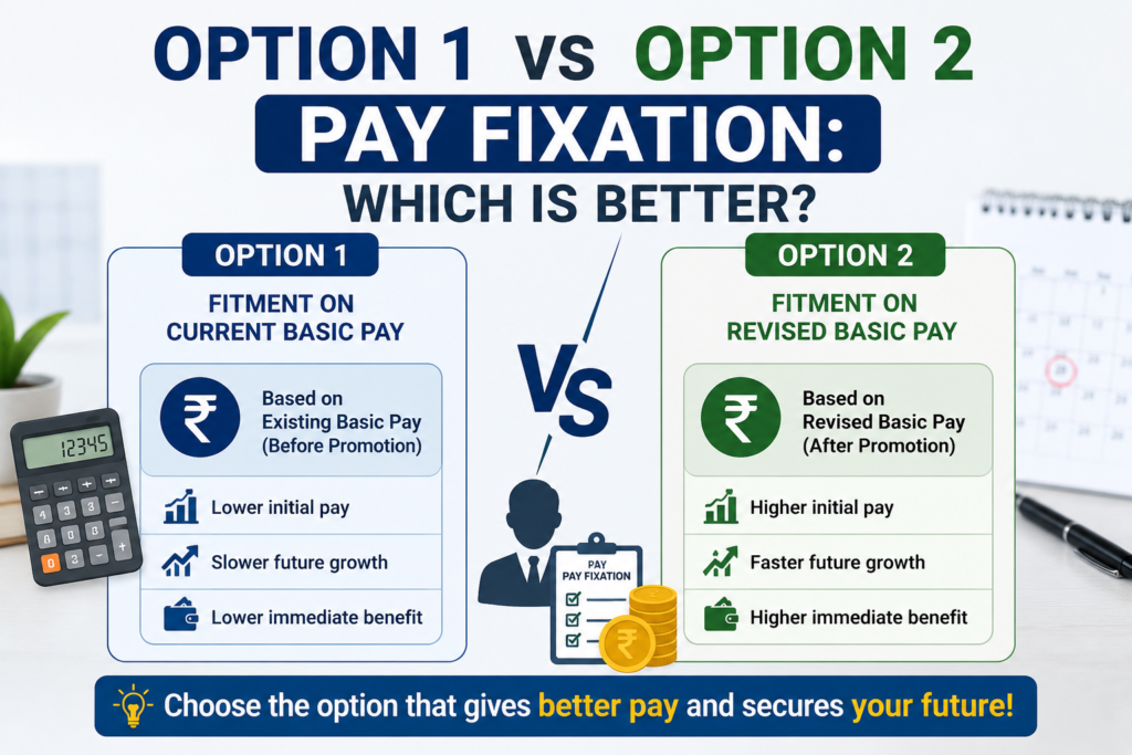 Option 1 vs Option 2 Pay Fixation Under 7th CPC Which is Better